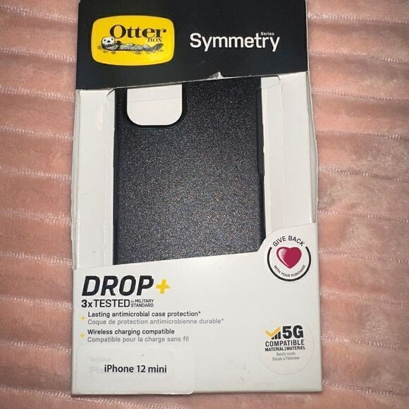 OtterBox Apple iPhone 12 Mini Symmetry Series Antimicrobial Case - Black - Picture 1 of 2